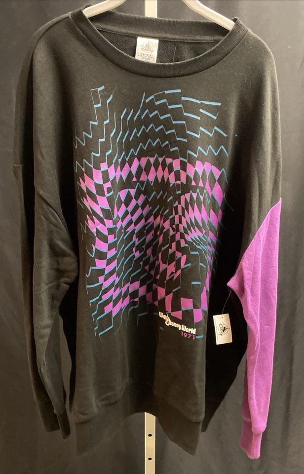 Walt Disney World Sweater Adult XL Black Purple Mickey Mouse Pullover