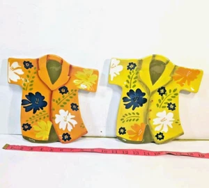 Dennis East International Hawaiihemd Servierplatten 10" orange gelb  - Bild 1 von 6