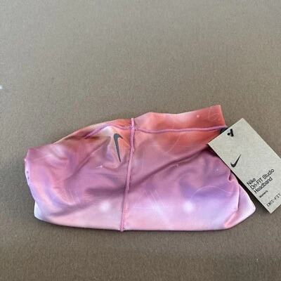 Diadema para mujer Nike Wide Twist Studio Yoga Dri-Fit rosa multi (OSFM) NUEVA CON ETIQUETAS Foto 1 de 4