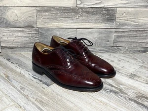 BARKER Mens Burgundy Brown Leather Derby Brogue Shoes Size UK 8 G / US 9 / EU 42 - Picture 1 of 23