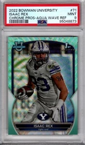2022 Bowman U Isaac Rex Rookie Chrome Pro Aqua Wave Ref PSA 9 241/299 - Picture 1 of 2