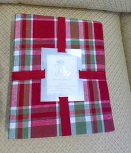 The Farmhouse Rachel Ashwell Oblong Tablecloth Red Green Plaid NEW 60" X 102" - Picture 1 of 3