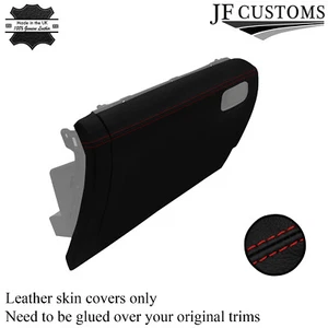 FUNDA GUANTERA DE CUERO PUNTADA ROJA OSCURA PARA VW POLO MK6 2009-2016 PERSONALIZADA NUEVA - Imagen 1 de 3