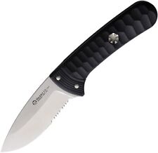 Maserin 975 Sax 7.63" Fixed Hunting Knife + Sheath Black w/3.25" 440 Blade