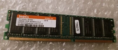 Hynix HYMD232646D8J-D43 AA-M 256MB DDR1 PC3200 184Pin CL3  Desktop Memory - Image 1 of 2