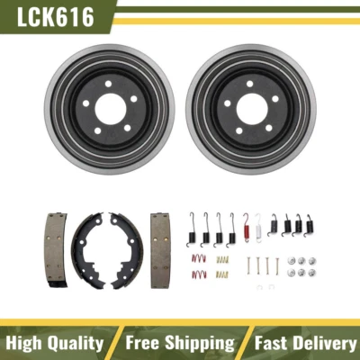 Tambores de freio traseiro e sapatas de freio ferragens compatíveis com 1987 Oldsmobile Cutlass Cruiser - Imagem 1 de 4