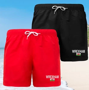 WREXHAM Red Dragons Schwimmen Schwimmen Gym Shorts SCHWARZ & ROT alle Größen - Bild 1 von 9
