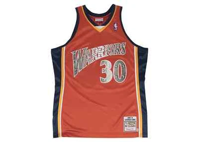 Mitchell & Ness Orange Stephen Curry 2009-10 Golden State Warriors Python Jersey - Image 1 of 2