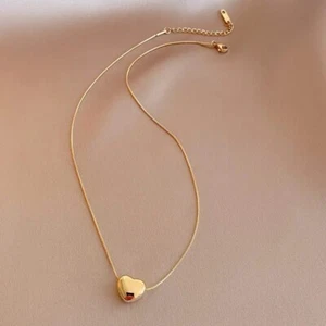 DAMEN KETTE MIT ANHÄNGER ELEGANT ROSE GOLD SLIM DÜNN HERZ HOCHGLANZ MOD B - Bild 1 von 2