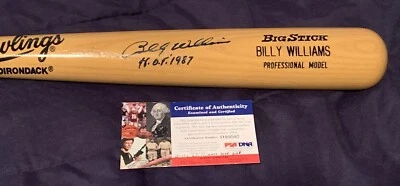 Billy Williams Auto Rawlings Big Stick Bat w/ PSA/DNA Chicago Cubs HOF 1987 - Image 1 of 4