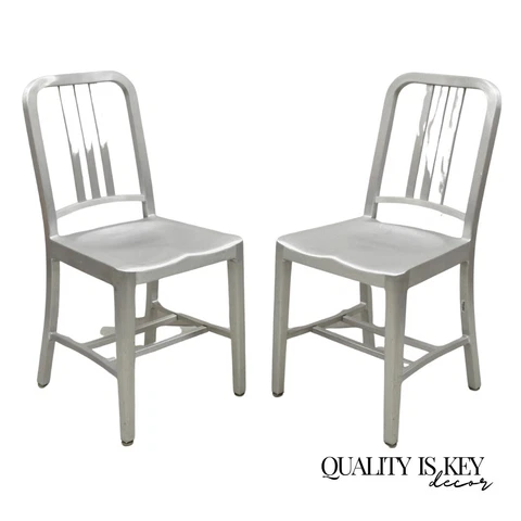 Emeco Navy Collection Brushed Aluminum Side Chair 1006 - A Pair Cover