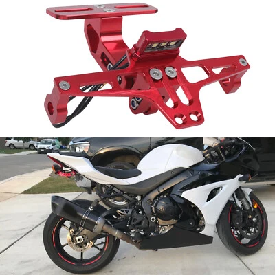 Suporte para placa de matrícula para motocicleta Honda Suzuki luz traseira de giro - Imagem 1 de 4