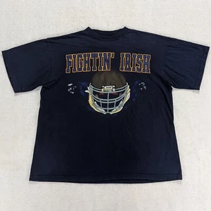 Vintage 90er Notre Dame Fighting Irish Football Grafik Einzelnaht T-Shirt Large - Bild 1 von 7