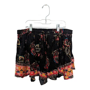 New Free People Intimately Womens Size Large Drawstring Shorts Black Floral NWT - Picture 1 of 11