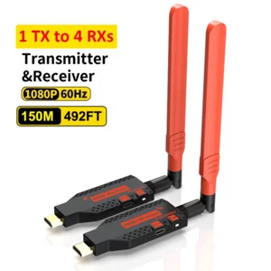 150M Wireless HDMI Video Transmitter & Receiver Extender Display Adapter Dongle - Picture 1 of 16