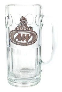 Taza de cerveza de raíz vintage A&W Millennial 2000 vidrio pesado 7" de alto 18 oz. - Imagen 1 de 2