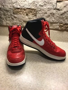 Nike Air Force 1 ’82 (2011) Black/White Sport Red sneakers – 12 - Picture 1 of 12