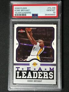2006 Fleer Team Leaders Kobe Bryant #TL-KB PSA 10 GEM MINT Lakers INSERT HOF
