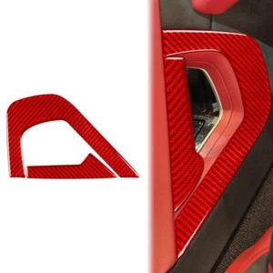 Co-Passenger Middle Console Armrest Trim For Corvette C7 Vinyl Red Carbon Fiber - Picture 1 of 7
