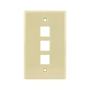 Placa de pared Keystone de 3 puertos, marfil - Imagen 1 de 5