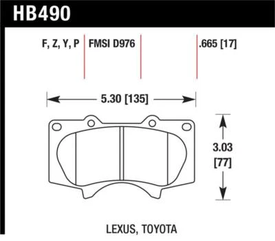 Hawk para 10 Lexus GX460 / para 03-09 Lexus GX470 / 04-10 4Runner 4.0L/4.7L / 07-1 Foto 1 de 4