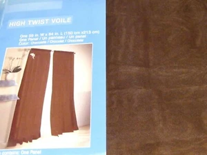 Chocolate Brown Designables SHEER Curtain Drape Panel HIGH TWIST VOILE 59 x 84L - Picture 1 of 1