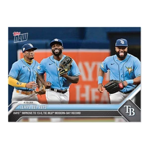 Tampa Bay Rays - 2023 MLB TOPPS NOW Card 116 - improve to 13-0 tie Modern Record - Picture 1 of 2