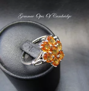 9k 9ct White Gold Yellow Sapphire Ring Size N 2.45g Treated - Picture 1 of 10