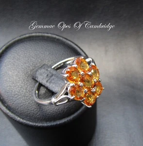 9k 9ct White Gold Yellow Sapphire Ring Size N 2.45g Treated Hallmarked - Picture 1 of 10