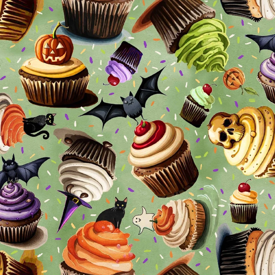 Dulces golosinas espeluznantes Halloween verde - primavera creativa ~ por yarda Foto 1 de 1