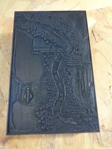 Des Moines Rapids Map by Zebulon Pike 1805 - Historic Iowa Printing Press Block - Picture 1 of 6