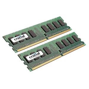 Crucial 2GB Kit 2 x 1GB DDR2 667MHz PC2-5300 Non ECC 1.8V Desktop Memory RAM 667 - Picture 1 of 1