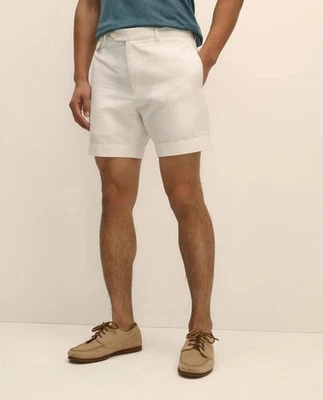 Pantalones Cortos Brooks Brothers Supima Chino 7 Pulgadas Blanco Talla 30 - TOTALMENTE NUEVOS CON ETIQUETAS Foto 1 de 4