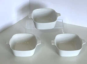 Lote de 3 cazuela pequeña vintage Corning Ware blanca lisa P-43-B 700 ml - Imagen 1 de 9