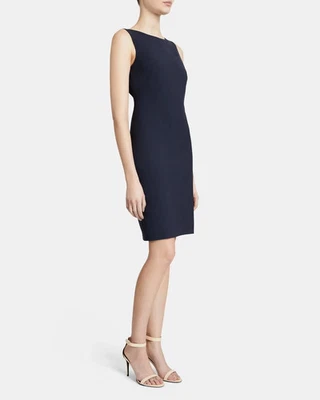 THEORY - Navy Blue Wool Stretch Betty Sevona Sleeveless Sheath Dress - Women's 8 - Изображение 1 из 4