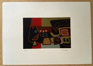 Argusto Ardila ORIGINAL ABSTRACT LIMITED EDITION LITHOGRAPH PRINT COLOMBIAN ART - Picture 1 of 7