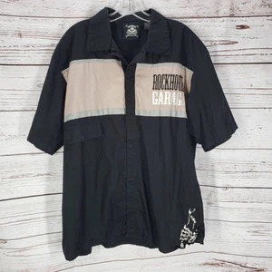 Rockhouse Garage Roadhouse Black Embroidered Short Sleeve Shirt Size XL - Picture 1 of 14