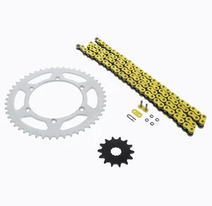 Kawasaki KX250 250 2002 2003 2004 anillo tórico amarillo cadena y piñón 14/49 114 L - Imagen 1 de 4