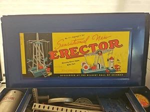 1950-53 Erector Set Stahlbox No 7 1/2 Engineers Set - nicht komplett  - Bild 1 von 8