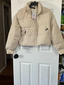 NWT Merokeety Women's Puffer Jacket Cream Color Size S Small - Picture 1 of 11