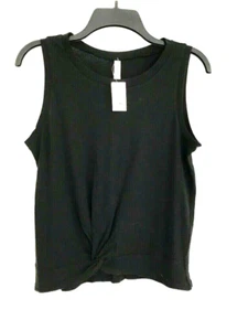 NWT LIVE LOVE DREAM Women's Black Sleeveless Knit Top With Knot in Front Sz S - Picture 1 of 4