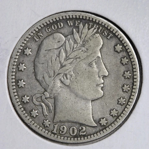 1902-O Barber Silver Quarter CHOICE XF E344 KLA Cover