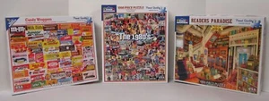 White Mountain 1000 Pc Larger Pieces Readers Paradise 1980's Candy Wrappers 3 Pc - Picture 1 of 9