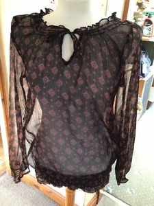Sheer ladies patterned boho top F&F 8-read description - Bild 1 von 2