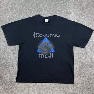Camicia Vintage Y2K Mountain Band Uomo Grande Nera Mystic Fire Mountain World 2004 - Foto 1 di 5