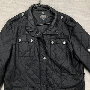 Pendleton Jacket Womens XL Black Quilted Puffer Nylon Full Zip Snap - Picture 1 of 9