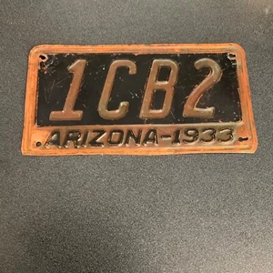 Arizona 1933 matrícula de cobre # 1CB2 - Imagen 1 de 2