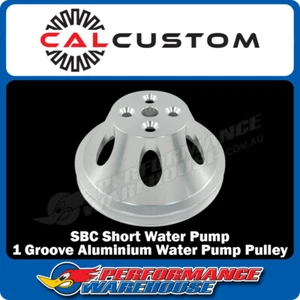 SB Chev Aluminium Water Pump Pulley 1 Groove SWP Short Water Pump SBC 327 350 - Bild 1 von 2