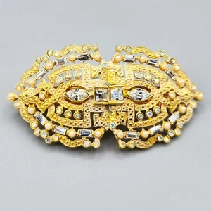 Cordón de pelo Kirks Folly France AB Baguette cristal imitación perla tono dorado - Imagen 1 de 8