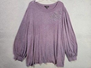Lane Bryant 22 24 lila Ballonärmel Top Strick Perlen Flieder Lavendel Plus - Bild 1 von 9